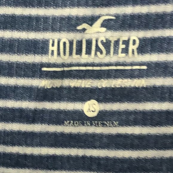 Hollister Must-Have Crop Swing Tank Blue and White - Picture 3 of 4